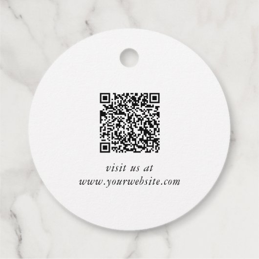 Chic Script Zakelijk QR-code Bedankkaartje Bedankjes Labels (Achterkant)