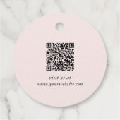 Chic Script Zakelijk QR Code Bedankkaartje Bedankjes Labels (Achterkant)