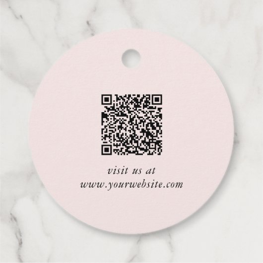 Chic Script Zakelijk QR Code Bedankkaartje Bedankjes Labels (Achterkant)