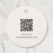 Chic Script Zakelijk QR-code Bedankkaartje Bedankjes Labels (Achterkant)