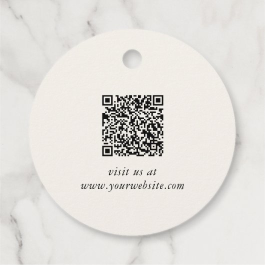 Chic Script Zakelijk QR-code Bedankkaartje Bedankjes Labels (Achterkant)