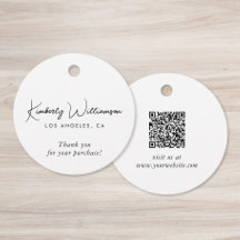 Chic Script Zakelijk QR-code Bedankkaartje