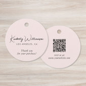 Chic Script Zakelijk QR Code Bedankkaartje Bedankjes Labels