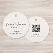 Chic Script Zakelijk QR-code Bedankkaartje Bedankjes Labels