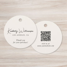 Chic Script Zakelijk QR-code Bedankkaartje