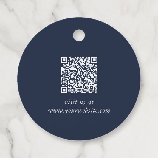 Chic Script Zakelijk QR-code Bedanklabel Bedankjes Labels (Achterkant)