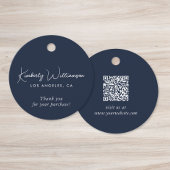 Chic Script Zakelijk QR-code Bedanklabel Bedankjes Labels