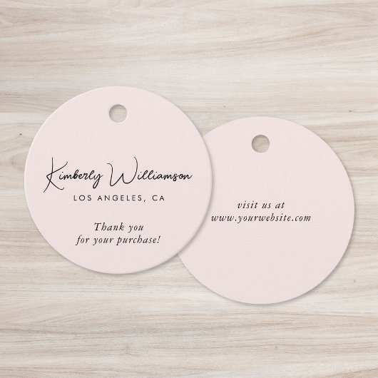 Chic Script Zakelijk Roze Bedank Tag Bedankjes Labels