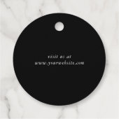 Chic Script Zakelijk Zwarte Bedank Tag Bedankjes Labels (Achterkant)