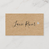 Chic Script Zilver Love Hart Rustieke Kraft Visitekaartje (Voorkant)