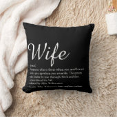 Chic Script Zwart en Wit Vrouw Definitie Kussen (Deken)