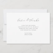 chic script zwart-wit bruiloft foto bedankkaart (Achterkant)