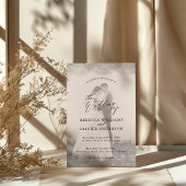Chic Script Zwart-wit Overlay Foto Wedding Kaart