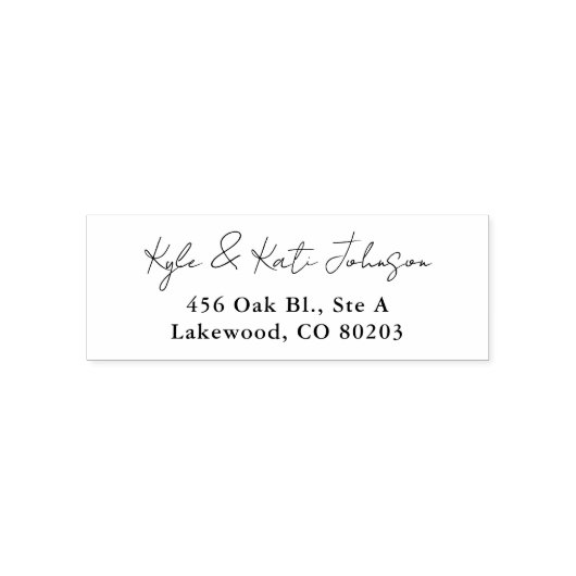 Chic Script Zwart Wit Zelfinkende Rubber Stempel (Design)