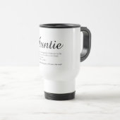 Chic Script Zwarte en Witte Tante Tante Definitie Reisbeker (Voorkant rechts)