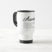 Chic Script Zwarte en Witte Tante Tante Definitie Reisbeker (Voorkant links)