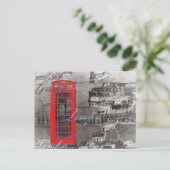 Chic scripts London Landmark Red Telefoon Booth Briefkaart (Staand voorkant)
