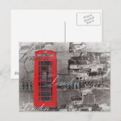 Chic scripts London Landmark Red Telefoon Booth Briefkaart (Voorkant / Achterkant)