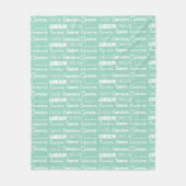 Chic Seafoam Green Personalized Name Collage Fleece Deken (Voorkant)