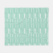 Chic Seafoam Green Personalized Name Collage Fleece Deken (Voorkant (Horizontaal))