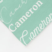 Chic Seafoam Green Personalized Name Collage Fleece Deken (Hoek)