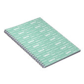 Chic Seafoam Green Personalized Name Collage Notitieboek (Rechterzijde)
