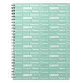 Chic Seafoam Green Personalized Name Collage Notitieboek (Voorkant)