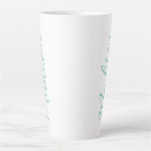 Chic Seafoam Groene Naam Handgeschreven Script Cus Latte Mok (Voorkant)