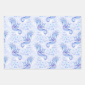 Chic Seahorse Girly Ocean Pattern Baby Girl Inpakpapier Vel (Voorkant)