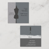 Chic Seamstress Dressmaker  Dress Form Vierkante Visitekaartje (Voorkant / Achterkant)