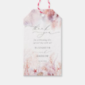 Chic Seashells Coral Underwater Weddenschap Bedank Cadeaulabel (Voorkant)