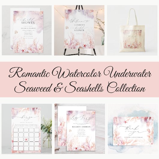 Chic Seashells Coral Underwater Weddenschap Bedank Cadeaulabel