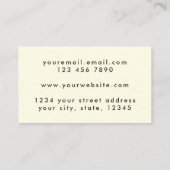 Chic Sepia Grunge Elegant Professional Consultant Visitekaartje (Achterkant)