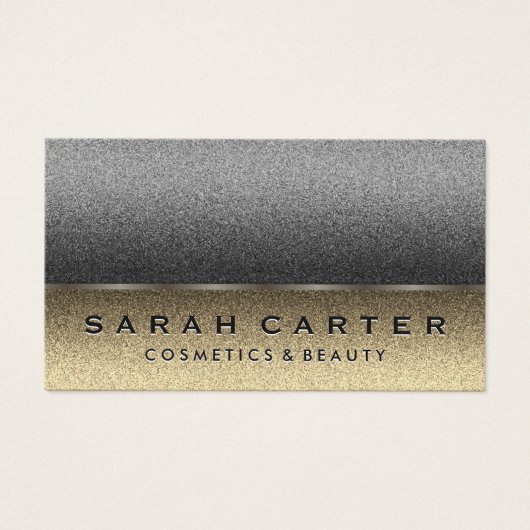 Chic Sepia Silver Two-tone kleuren Visitekaartje (Voorkant)