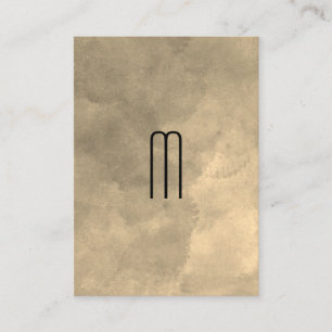 Chic Sepia Waterverf Monogram Visitekaartje