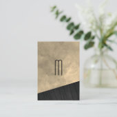 Chic Sepia Waterverf Wood Monogram Visitekaartje (Staand voorkant)