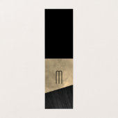 Chic Sepia Waterverf Wood Monogram Visitekaartje (Buitenkant ongevouwen)