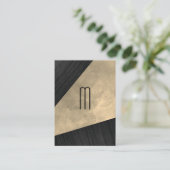 Chic Sepia Waterverf Wood Monogram Visitekaartje (Staand voorkant)