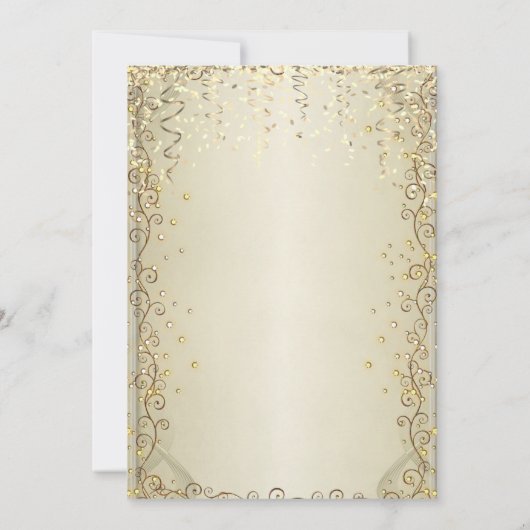 Chic Sequins Jurk Goud 100e Verjaardag Kaart (Achterkant)