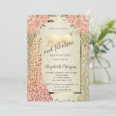 Chic Sequins Jurk Rozen Goud 100e Verjaardag Kaart (Staand voorkant)