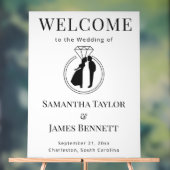 Chic Serif Naam Welkom voor Ceremony Entry Acryl Bord (Neutraal)