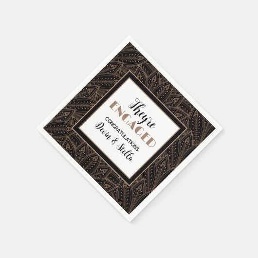 Chic! servetten voor verlovingsfeestje (Hoek)