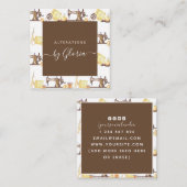 Chic  Sewing Machine Pattern Tailoring Vierkante Visitekaartje (Voorkant / Achterkant)