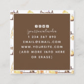 Chic  Sewing Machine Pattern Tailoring Vierkante Visitekaartje (Achterkant)