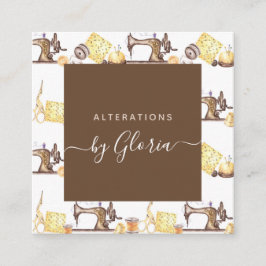 Chic  Sewing Machine Pattern Tailoring Vierkante Visitekaartje