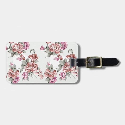  Chic Shabby Girly Flowers Bagagelabel (Voorkant horizontaal)