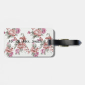  Chic Shabby Girly Flowers Bagagelabel (Achterkant horizontaal)