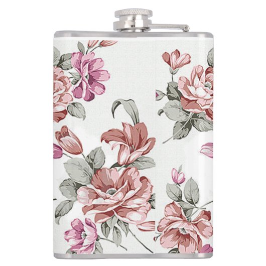  Chic Shabby Girly Flowers Heupfles (Achterkant)