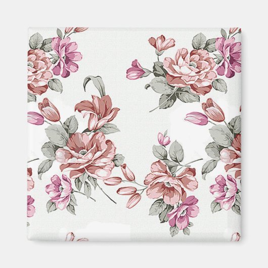  Chic Shabby Girly Flowers Magneet (Voorkant)