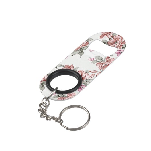 Chic Shabby Girly Flowers Mini Flessenopener (Achterkant Gekanteld)